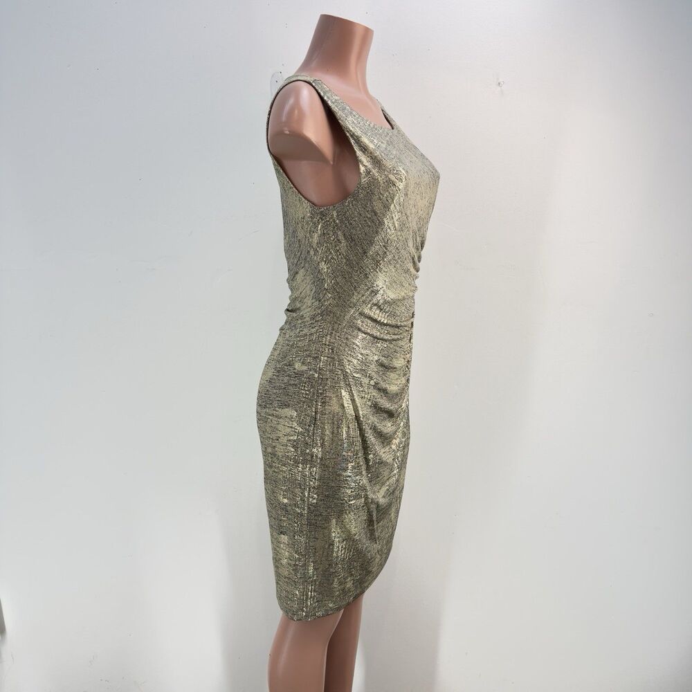NWT Calvin Klein Women Size 10 Metallic Gold Round Neck Sleeveless - Picture 4 of 17